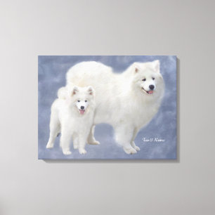 Samoyed-Kunst eingewickelte Leinwand 24X18 "