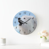 Samoyed Large Acrylic Wall Clock Große Wanduhr (Zuhause)