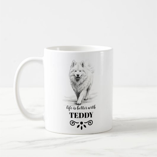 Samoyed Life ist besser mit dem benutzerdefinierte Kaffeetasse (Links)