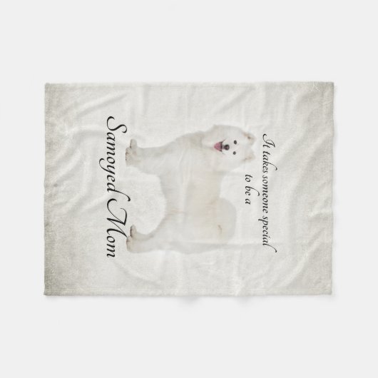 Samoyed-Mama-Fleece-Decke Fleecedecke (Vorderseite (Horizontal))