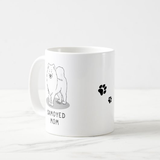 Samoyed Mama (weiß) Niedlich Fun Dog Mama Kaffeetasse (Vorderseite Links)