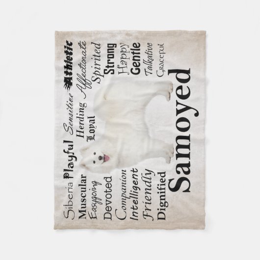 Samoyed-Merkmal-Fleece-Decke Fleecedecke (Vorderseite)