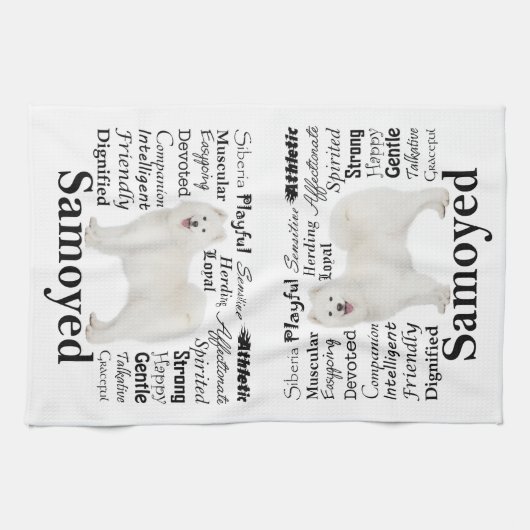 Samoyed-Merkmal-Geschirrtuch Handtuch (Horizontal)