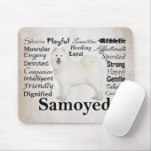Samoyed-Merkmale Mousepad (Mit Mouse)