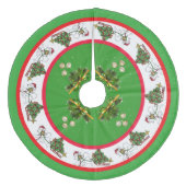 Samoyed mit Schlitten Custom Tree Skirt, Korallen Fleece Weihnachtsbaumdecke (Vorderseite)