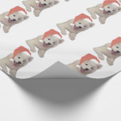 Samoyed mit Weihnachtsmannmütze-Verpackungs-Papier Geschenkpapier (Ecke)