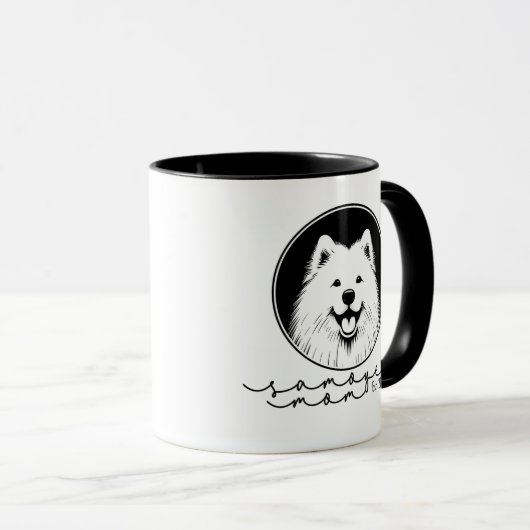 Samoyed Mom Custom Established Pop Art Samoyed Tasse (VorderseiteRechts)
