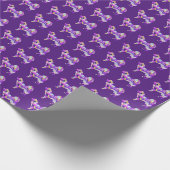 Samoyed Niedlich Hund Silhouette Lila PY&B Geburts Geschenkpapier (Ecke)