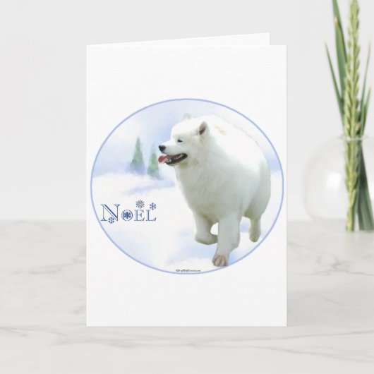 Samoyed Noel Feiertagskarte (Vorderseite)