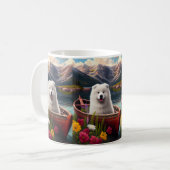 Samoyed on a Paddle: Ein Landschaftliches Abenteue Kaffeetasse (Vorderseite Links)