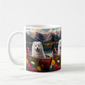 Samoyed on a Paddle: Ein Landschaftliches Abenteue Kaffeetasse (Links)