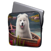 Samoyed on a Paddle: Ein Landschaftliches Abenteue Laptopschutzhülle (Vorderseite Links)