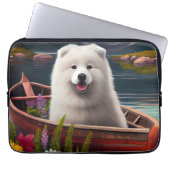 Samoyed on a Paddle: Ein Landschaftliches Abenteue Laptopschutzhülle (Vorderseite)
