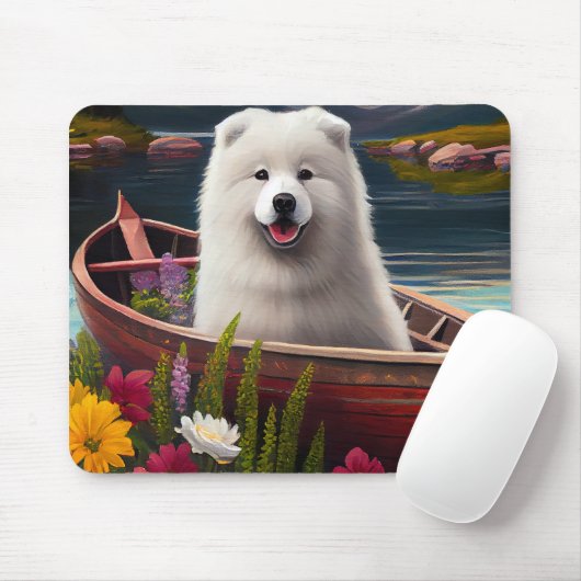 Samoyed on a Paddle: Ein Landschaftliches Abenteue Mousepad (Mit Mouse)