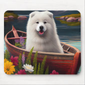 Samoyed on a Paddle: Ein Landschaftliches Abenteue Mousepad (Vorne)