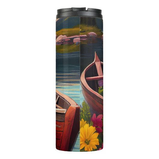 Samoyed on a Paddle: Ein Landschaftliches Abenteue Thermosbecher (Rückseite)