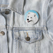 Samoyed Painting - Niedliche Original Dog Art Button (Beispiel)