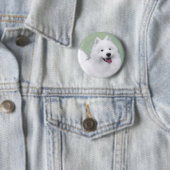 Samoyed Painting - Niedliche Original Dog Art Button (Beispiel)