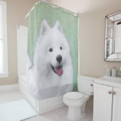 Samoyed Painting - Niedliche Original Dog Art Duschvorhang (Beispiel)