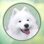 Samoyed Painting - Niedliche Original Dog Art Fensteraufkleber (Blatt 3)