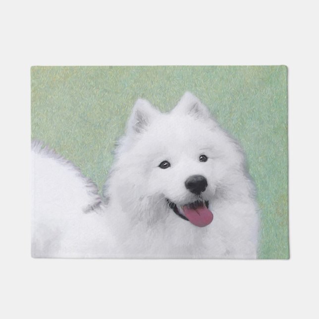 Samoyed Painting - Niedliche Original Dog Art Fußmatte (Vorderseite)