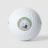 Samoyed Painting - Niedliche Original Dog Art Golfball (Vorderseite)