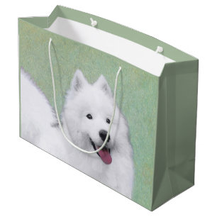 Samoyed Painting - Niedliche Original Dog Art Große Geschenktüte