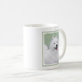 Samoyed Painting - Niedliche Original Dog Art Kaffeetasse (VorderseiteRechts)
