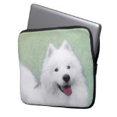 Samoyed Painting - Niedliche Original Dog Art Laptopschutzhülle (Vorderseite Links)