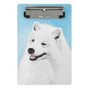 Samoyed Painting - Niedliche Original Dog Art Mini Klemmbrett
