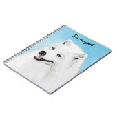 Samoyed Painting - Niedliche Original Dog Art Notizblock (Linke Seite)
