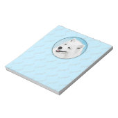 Samoyed Painting - Niedliche Original Dog Art Notizblock (Rotiert)