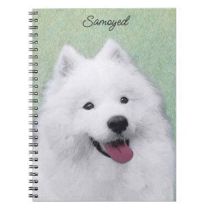 Samoyed Painting - Niedliche Original Dog Art Notizblock