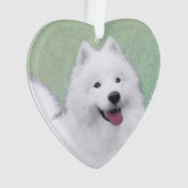 Samoyed Painting - Niedliche Original Dog Art Ornament (Vorderseite)