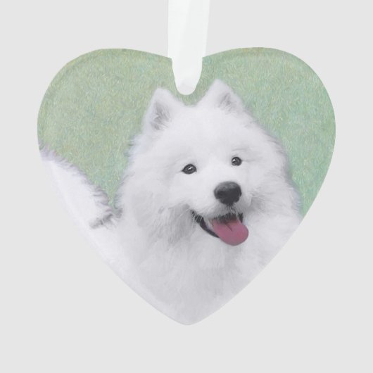 Samoyed Painting - Niedliche Original Dog Art Ornament (Rückseite)
