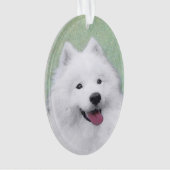 Samoyed Painting - Niedliche Original Dog Art Ornament (Vorderseite)