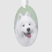 Samoyed Painting - Niedliche Original Dog Art Ornament (Vorderseite)