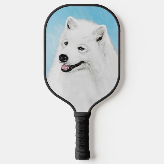 Samoyed Painting - Niedliche Original Dog Art Pickleball Schläger (Vorderseite)