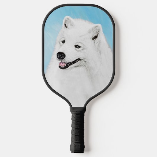 Samoyed Painting - Niedliche Original Dog Art Pickleball Schläger (Rückseite)