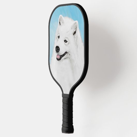 Samoyed Painting - Niedliche Original Dog Art Pickleball Schläger (Links)