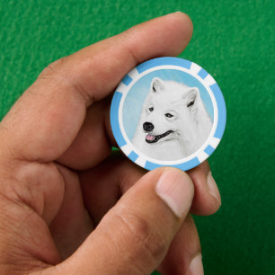 Samoyed Painting - Niedliche Original Dog Art Pokerchips