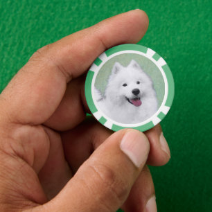 Samoyed Painting - Niedliche Original Dog Art Pokerchips