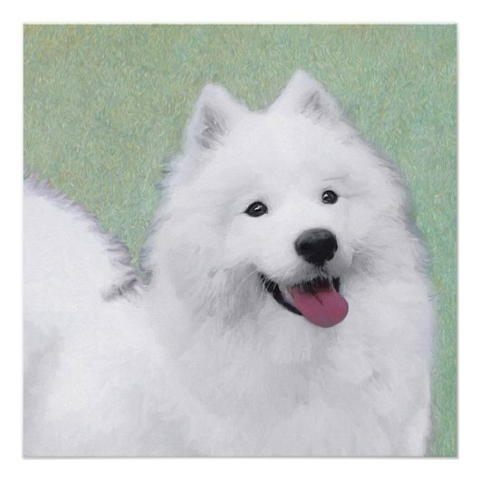 Samoyed Painting - Niedliche Original Dog Art Poster (Vorderseite)