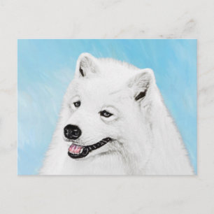 Samoyed Painting - Niedliche Original Dog Art Postkarte