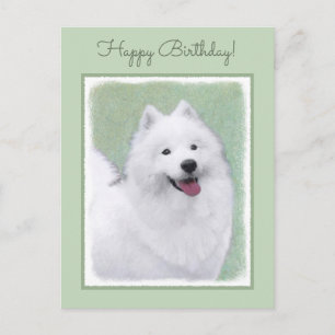 Samoyed Painting - Niedliche Original Dog Art Postkarte