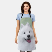 Samoyed Painting - Niedliche Original Dog Art Schürze (Getragen)