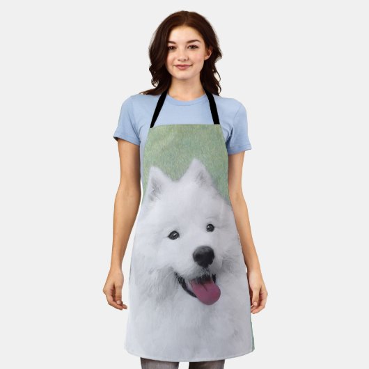 Samoyed Painting - Niedliche Original Dog Art Schürze (Getragen)