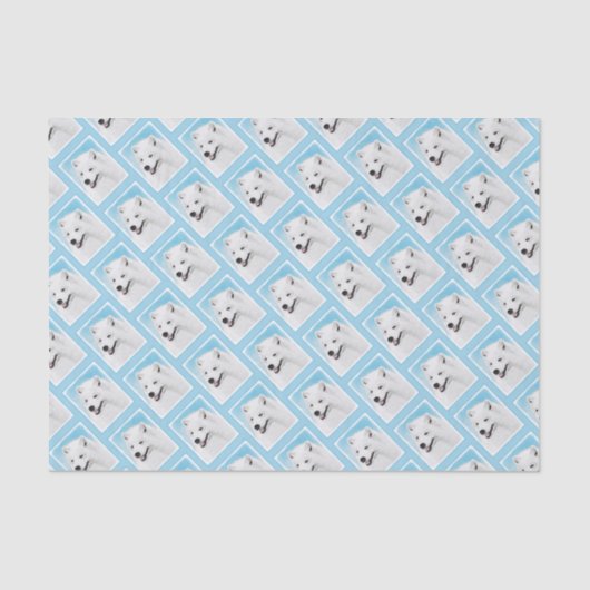 Samoyed Painting - Niedliche Original Dog Art Seidenpapier (Vorderseite)