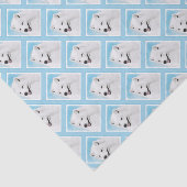 Samoyed Painting - Niedliche Original Dog Art Seidenpapier (Ausschnitt)