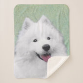 Samoyed Painting - Niedliche Original Dog Art Sherpadecke (Vorderseite)